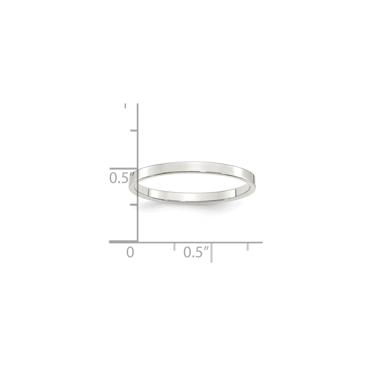 Sterling Silver Flat, Lightweight wedding band ring shown for scale
