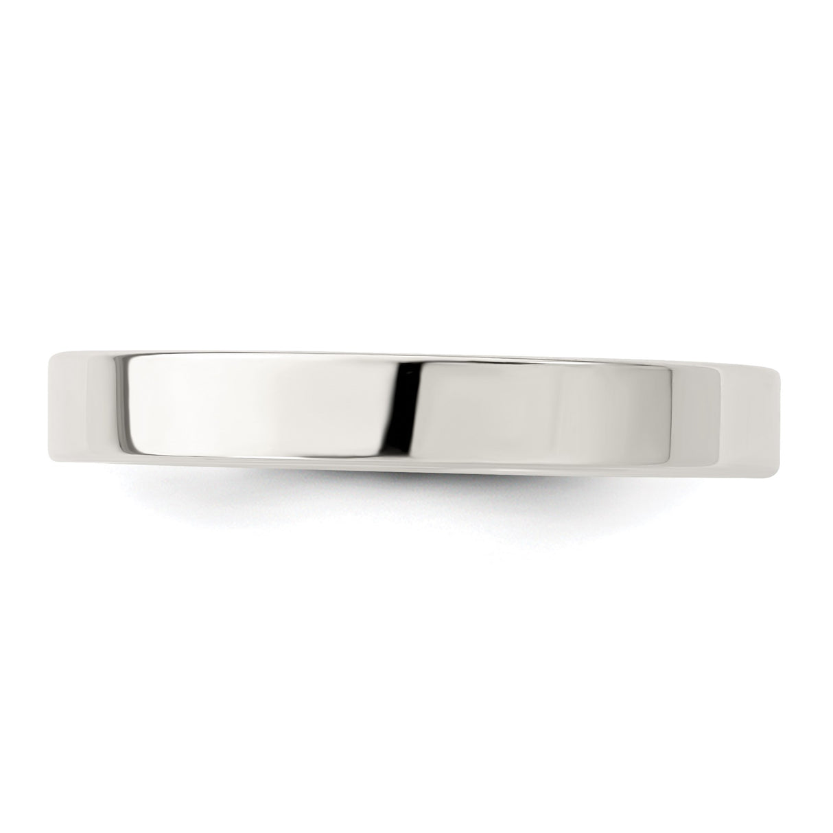 Sterling Silver Flat, Lightweight wedding band ring detail view