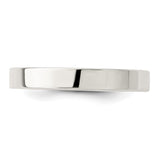 Sterling Silver Flat, Lightweight wedding band ring detail view