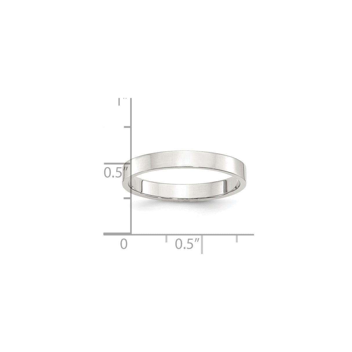 Sterling Silver Flat, Lightweight wedding band ring shown for scale