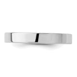 Sterling Silver Flat wedding band ring detail view