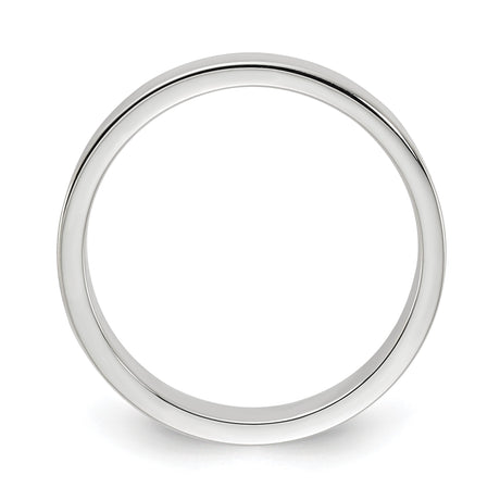 Sterling Silver Flat, Lightweight wedding band ring alternate angle