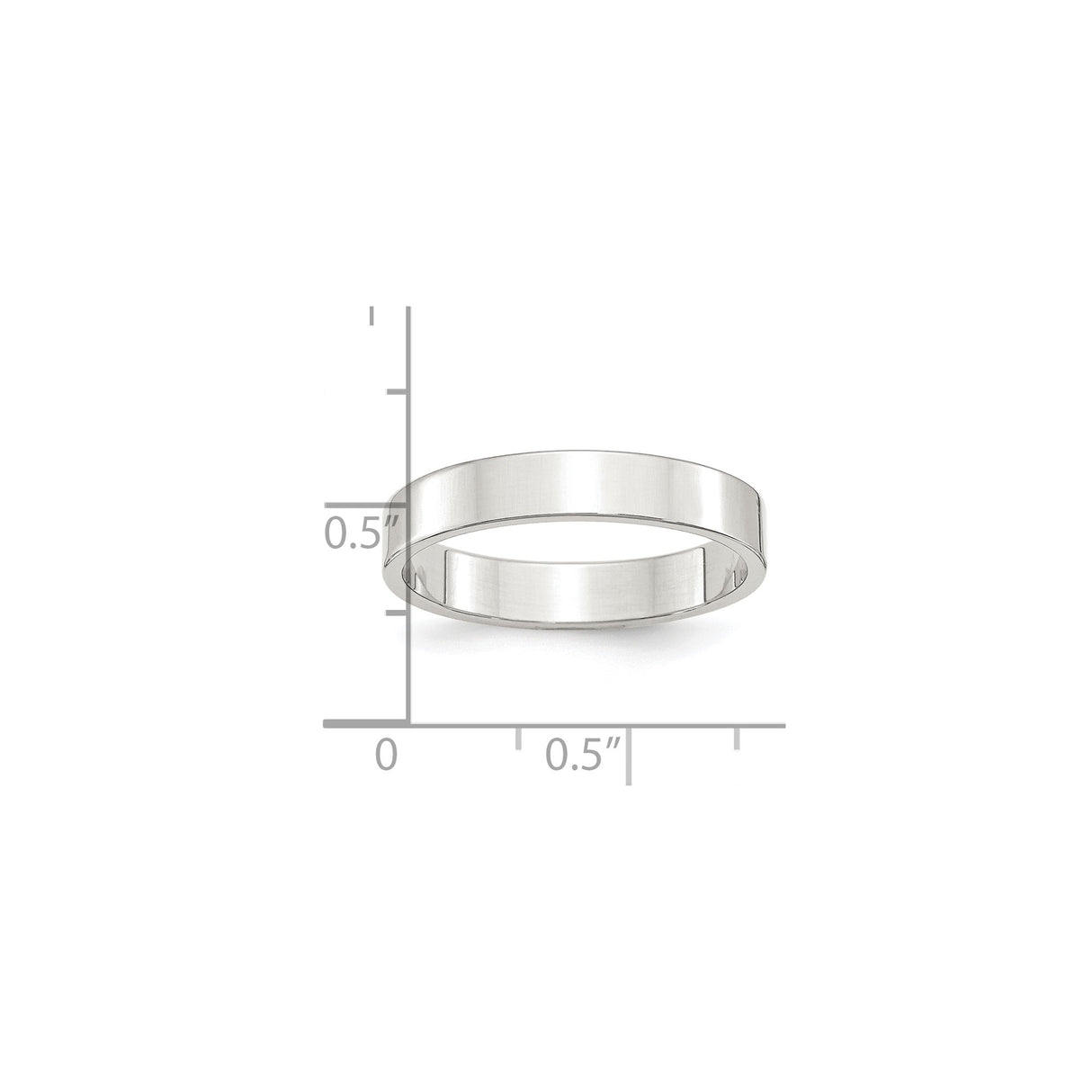 Sterling Silver Flat, Lightweight wedding band ring shown for scale