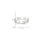Sterling Silver Flat, Lightweight wedding band ring shown for scale