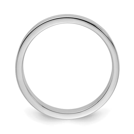 Sterling Silver Flat wedding band ring alternate angle