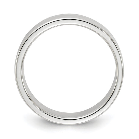 Sterling Silver Flat, Lightweight wedding band ring alternate angle