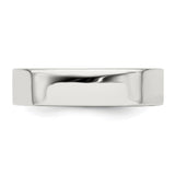 Sterling Silver Flat, Lightweight wedding band ring detail view