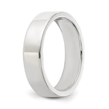 Sterling Silver Flat, Lightweight wedding band ring detail view