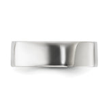 Sterling Silver Flat, Lightweight wedding band ring detail view