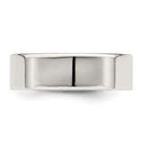 Sterling Silver Flat, Lightweight wedding band ring detail view