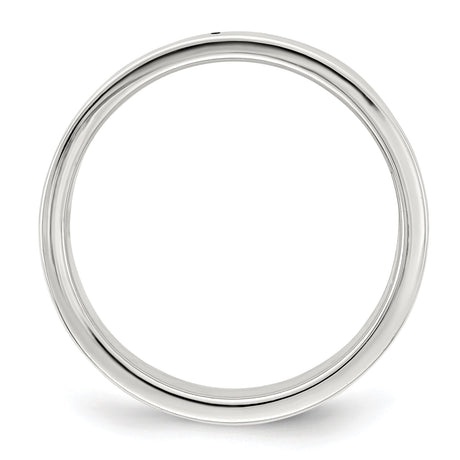 Sterling Silver Flat, Lightweight wedding band ring alternate angle