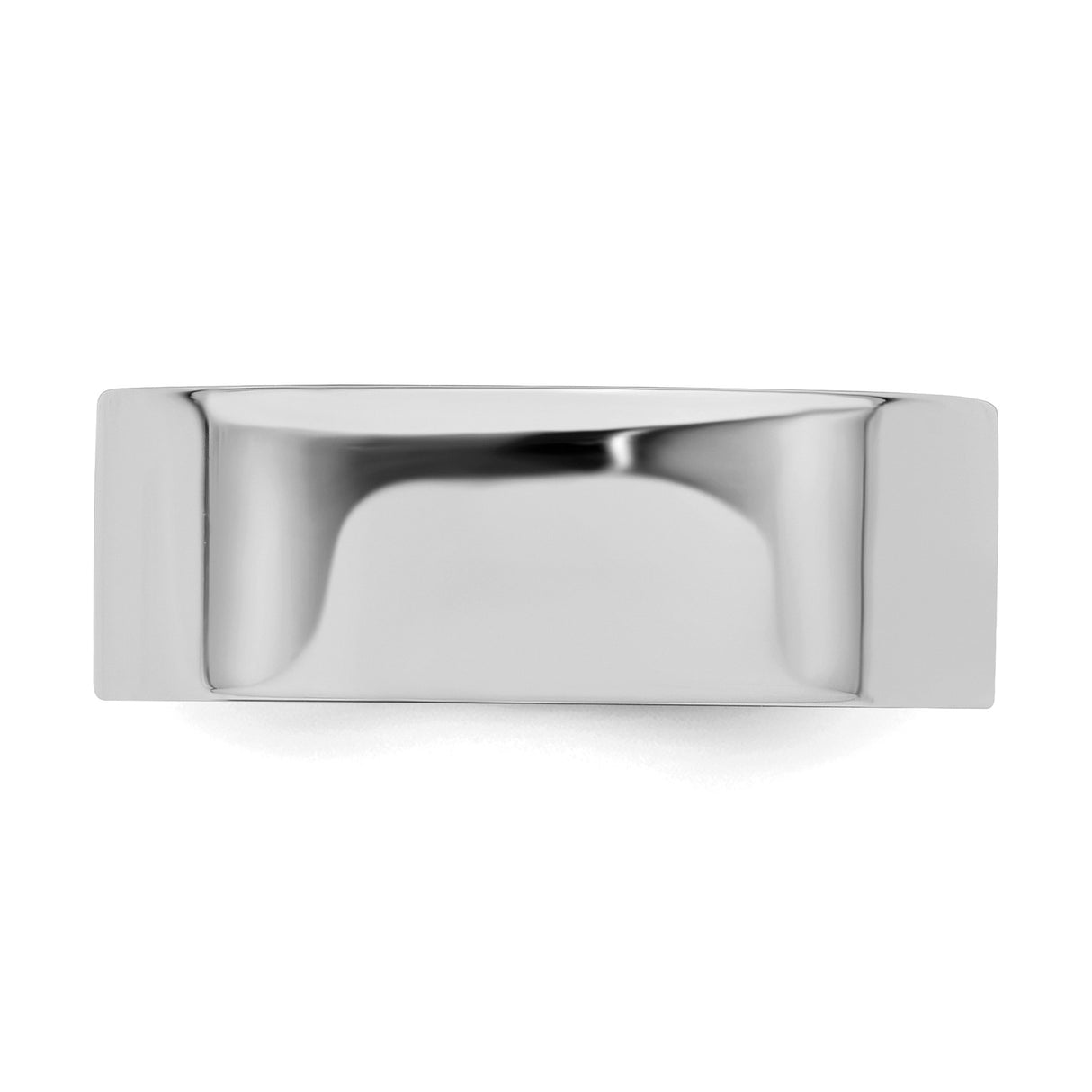 Sterling Silver Flat wedding band ring detail view