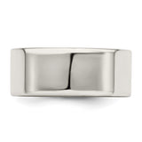 Sterling Silver Flat, Lightweight wedding band ring detail view