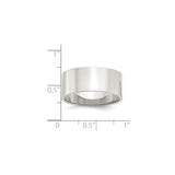 Sterling Silver Flat, Lightweight wedding band ring shown for scale