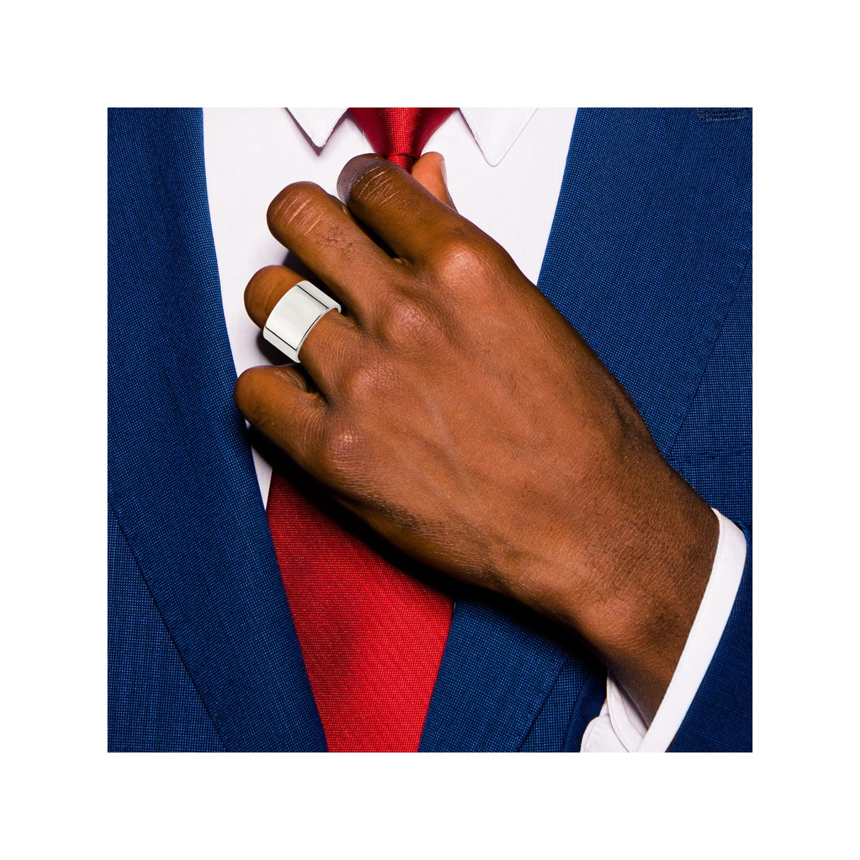 Sterling Silver Flat, Lightweight wedding band ring detail view