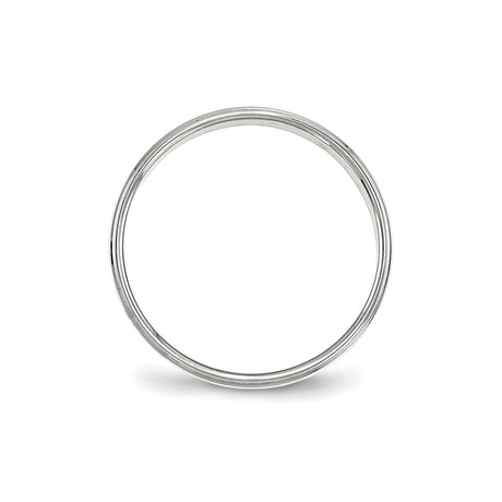 Sterling Silver Flat wedding band ring alternate angle
