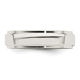 Sterling Silver Flat wedding band ring detail view