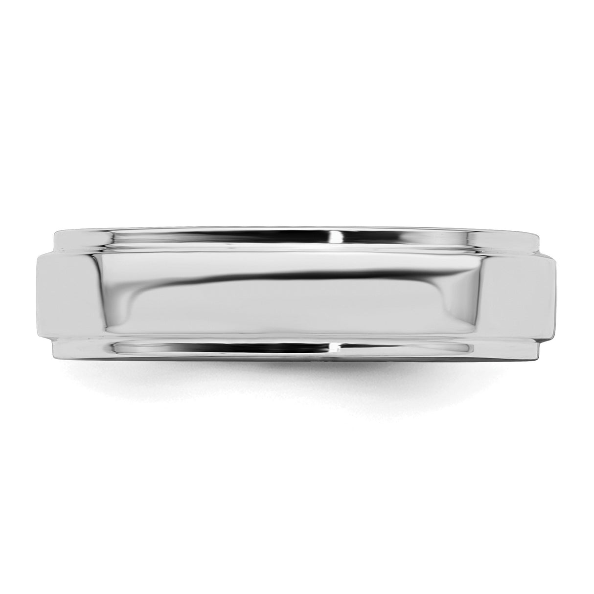 Sterling Silver Flat wedding band ring detail view