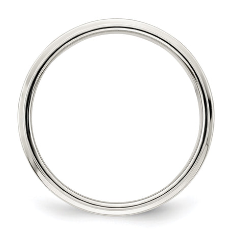 Sterling Silver Flat wedding band ring alternate angle