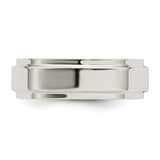 Sterling Silver Flat wedding band ring detail view
