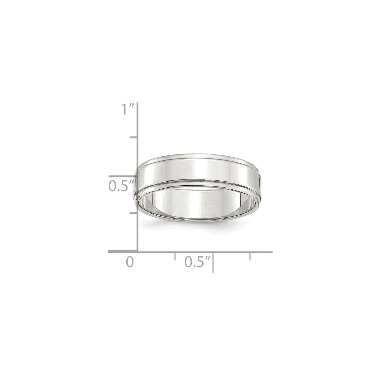 Sterling Silver Flat wedding band ring shown for scale