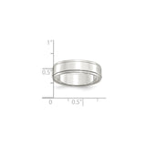 Sterling Silver Flat wedding band ring shown for scale