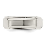 Sterling Silver Flat wedding band ring detail view