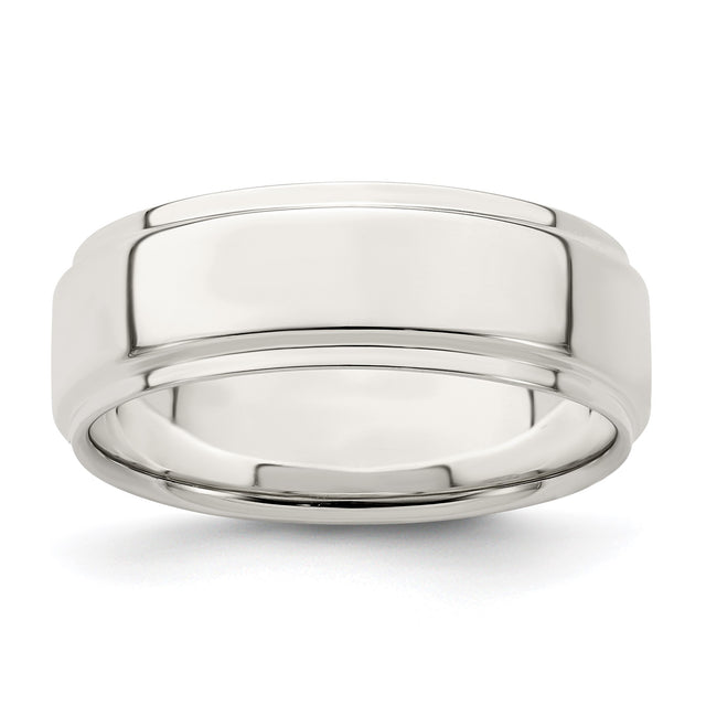 Sterling Silver Flat wedding band ring