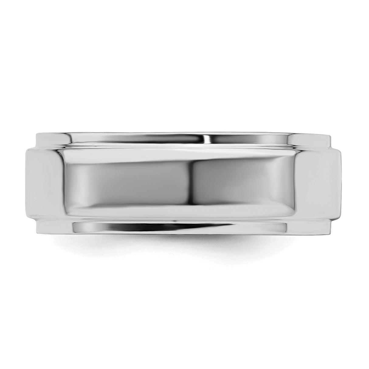 Sterling Silver Flat wedding band ring detail view