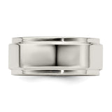Sterling Silver Flat wedding band ring detail view