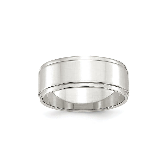 Sterling Silver Flat wedding band ring