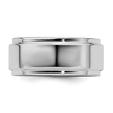 Sterling Silver Flat wedding band ring detail view