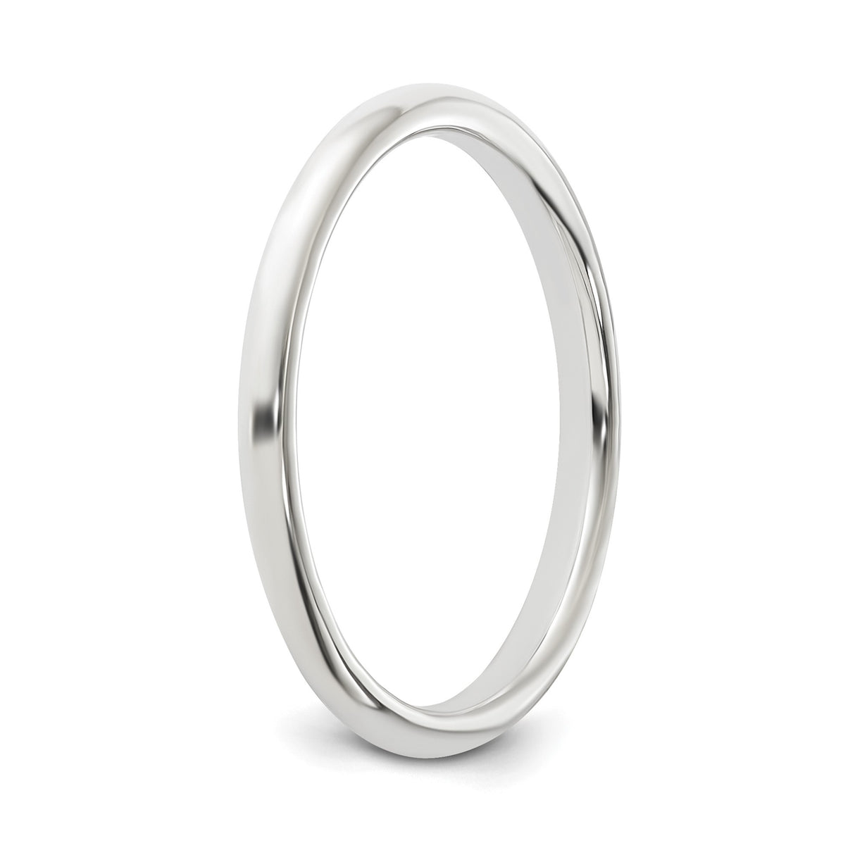 Sterling Silver Domed wedding band ring detail view