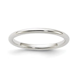 Sterling Silver Domed wedding band ring