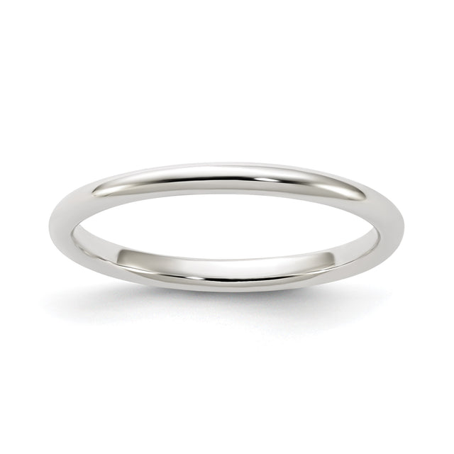 Sterling Silver Domed wedding band ring