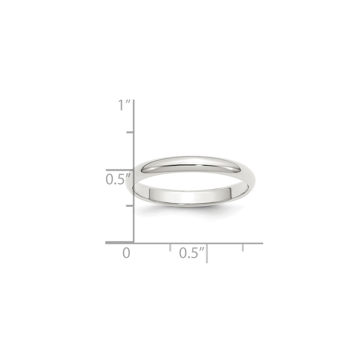 Sterling Silver Domed wedding band ring shown for scale