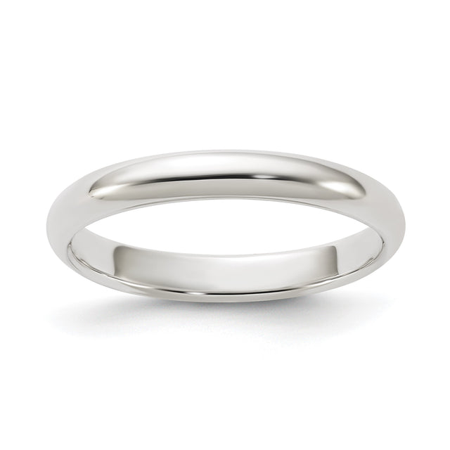 Sterling Silver Domed wedding band ring