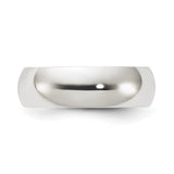 Sterling Silver Domed wedding band ring detail view