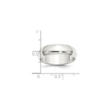 Sterling Silver Domed wedding band ring shown for scale