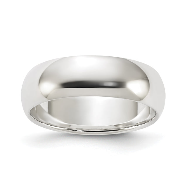 Sterling Silver Domed wedding band ring
