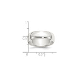 Sterling Silver Domed wedding band ring shown for scale