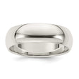Sterling Silver Domed wedding band ring