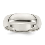 Sterling Silver Domed wedding band ring