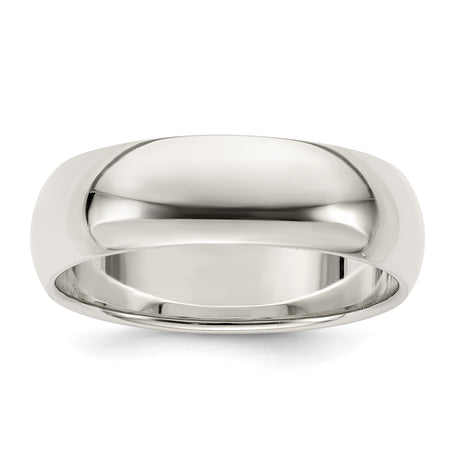 Sterling Silver Domed wedding band ring