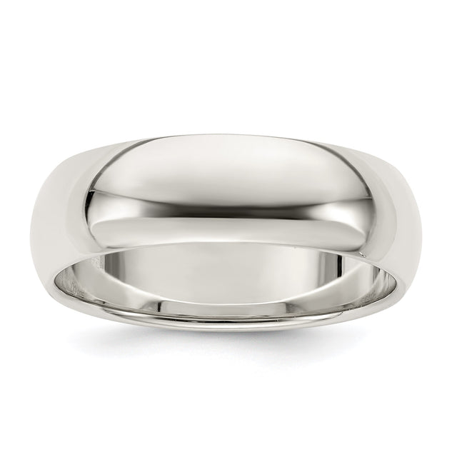 Sterling Silver Domed wedding band ring