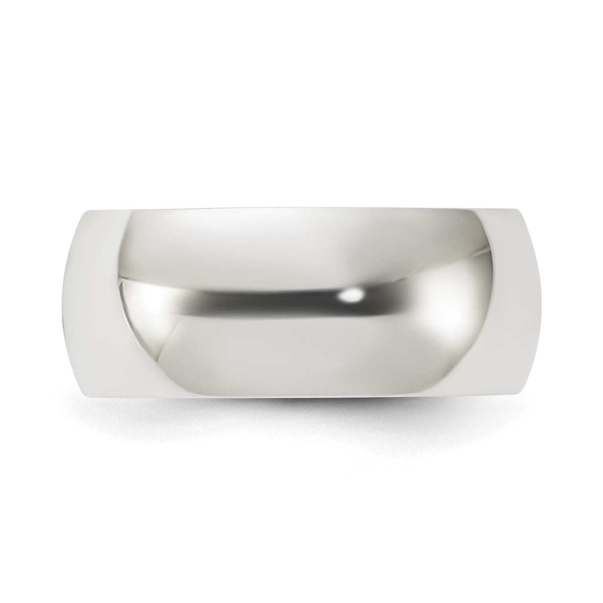 Sterling Silver Domed wedding band ring detail view