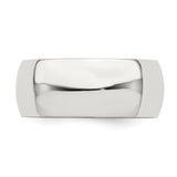 Sterling Silver Domed wedding band ring detail view