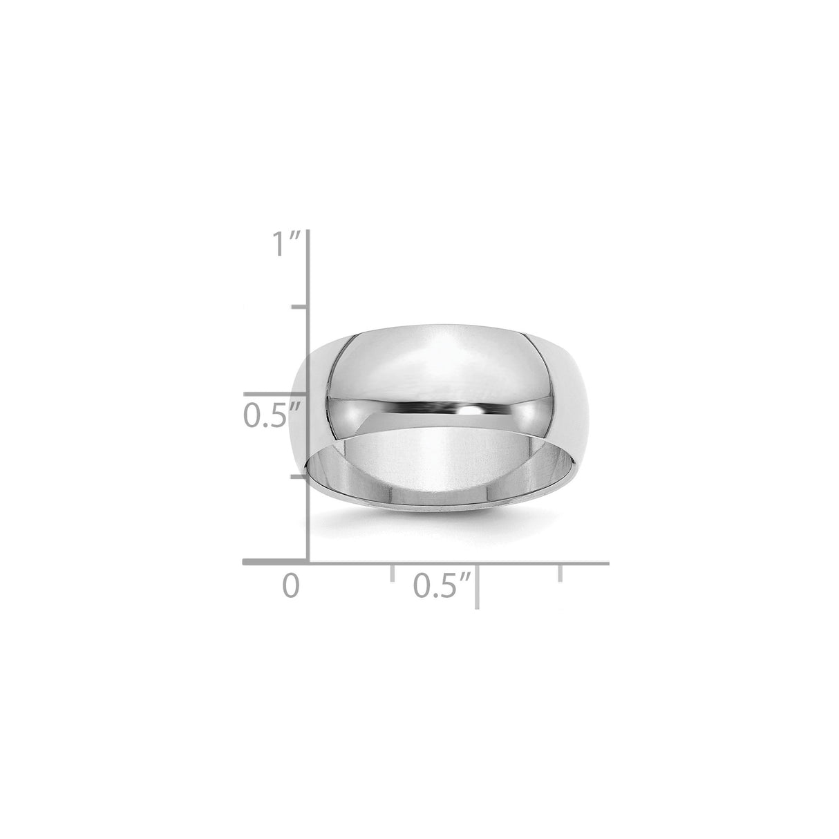 Sterling Silver Domed wedding band ring shown for scale