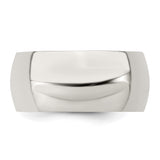 Sterling Silver Domed wedding band ring detail view