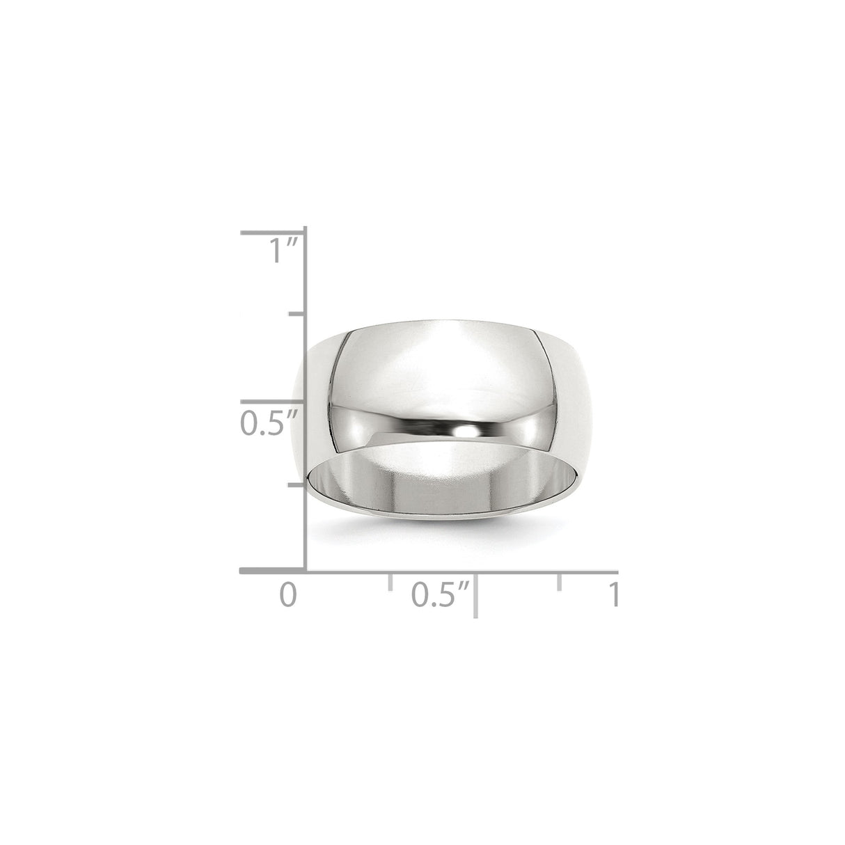 Sterling Silver Domed wedding band ring shown for scale